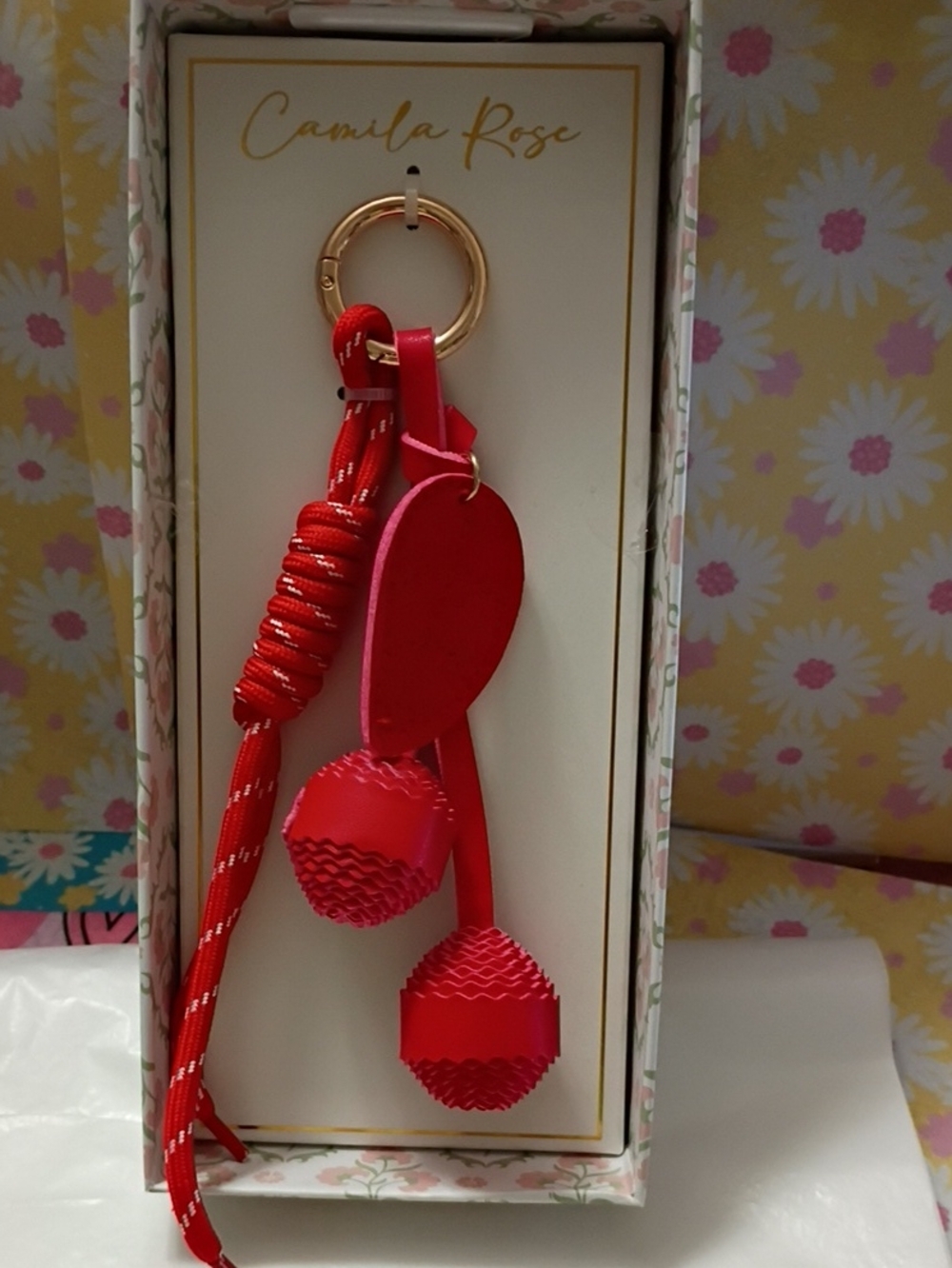 Red Tassel Keychain Charm